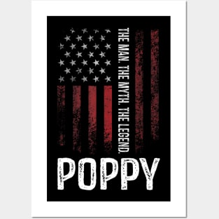 Poppy The Man The Myth The Legend T shirt Grandpa Gift Posters and Art